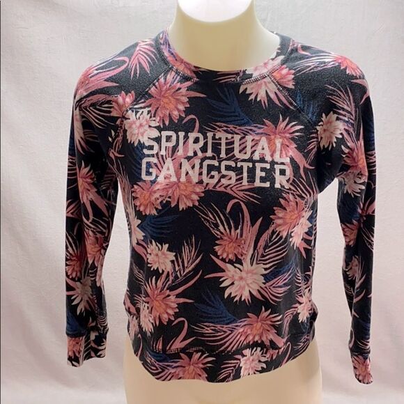 Spiritual Gangster Floral long sleeve Sweat Shirt size 14 - Picture 1 of 7